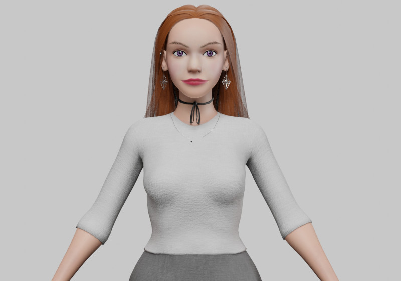 Stylized Pretty Woman V36292 3D Model .c4d .max .obj .3ds .fbx .stl .blend 