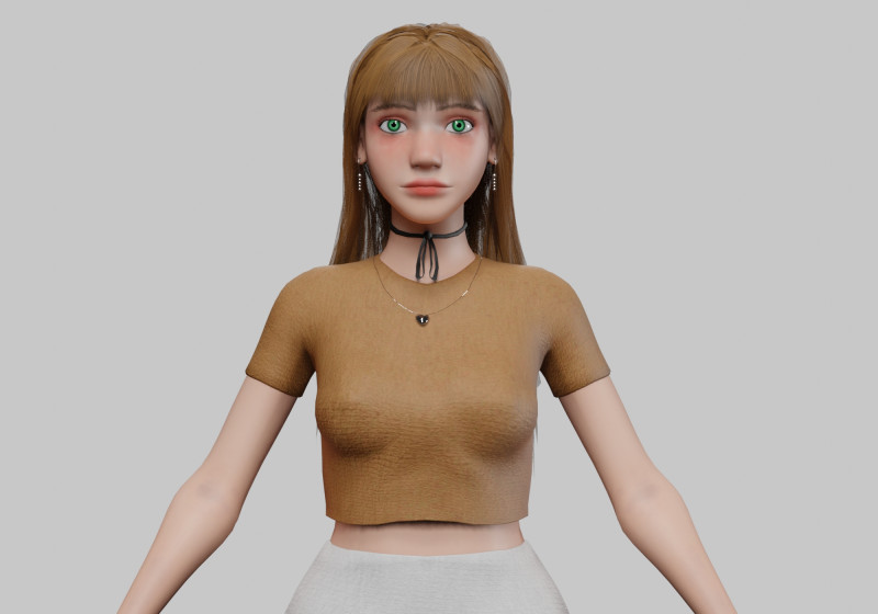 Sweet Basic Woman V32463 3D 모델 .c4d .max .obj .3ds .fbx .stl .blend 