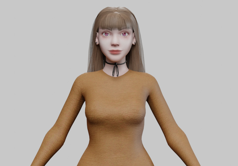 Sweet cute Woman V30526 Modelo 3D .c4d .max .obj .3ds .fbx .stl .blend