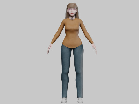 Sweet cute Woman V30526 Modelo 3D