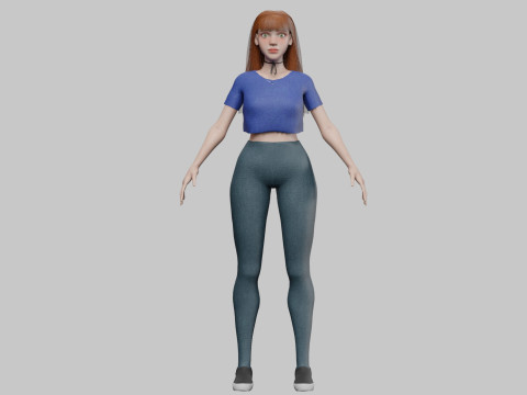 Teen cute Woman V29892 3D Модель