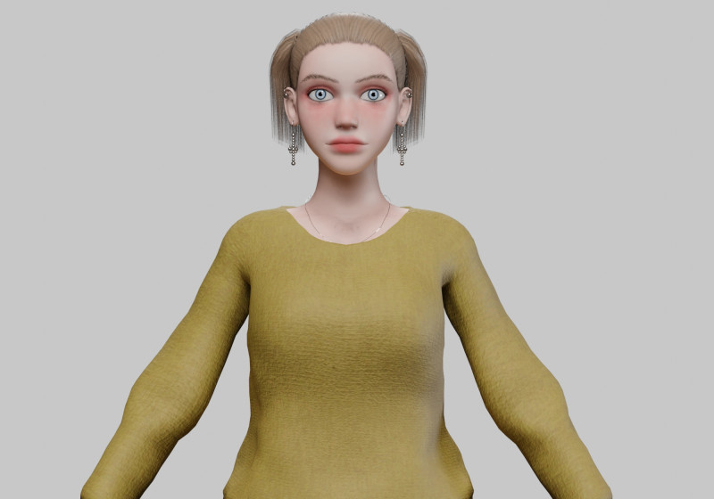 Teen Pretty Woman V26695 3D 모델 .c4d .max .obj .3ds .fbx .stl .blend 