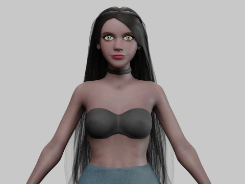 年轻可爱的女人V32977 3D 模型