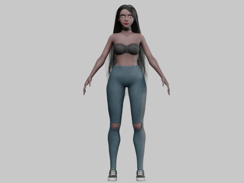 Young cute Woman V32977 3D Modell