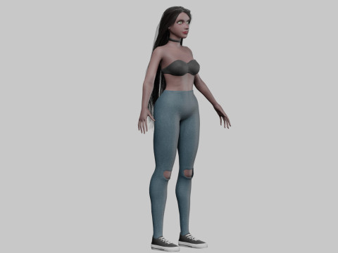 Young cute Woman V32977 3D Modell