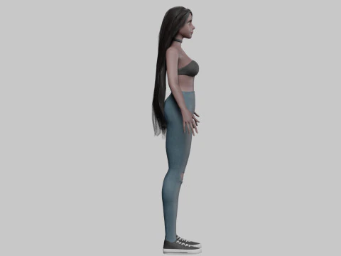 Young cute Woman V32977 3D Model