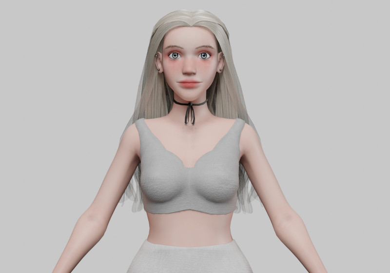 Young Pretty Woman V31028 3D Model .c4d .max .obj .3ds .fbx .stl .blend 