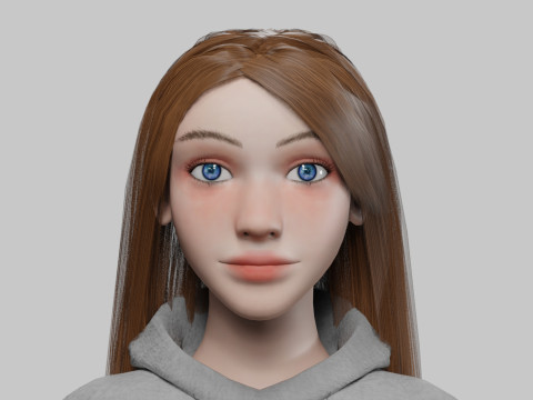 Basic Beautiful woman V35554 3D Model