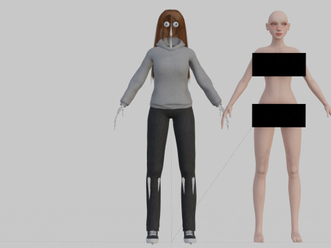 Basic Beautiful woman V35554 3D Model