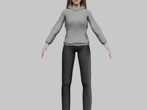 Basic Beautiful woman V35554 3D Model