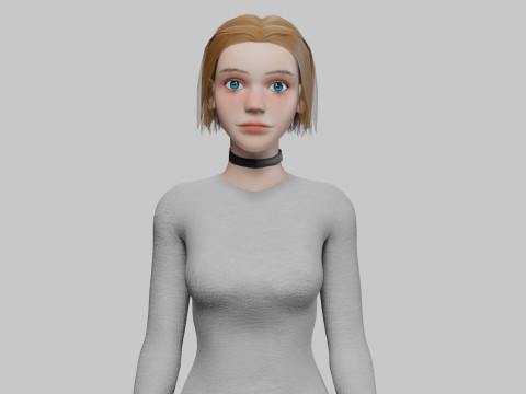 Basic cool woman V32883 3D Model