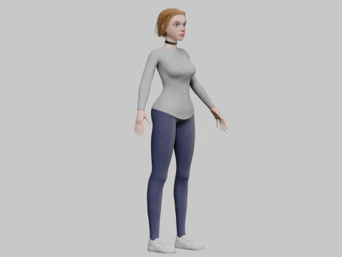 Basic cool woman V32883 3D Model