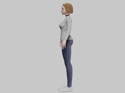 Basic cool woman V32883 3D Model