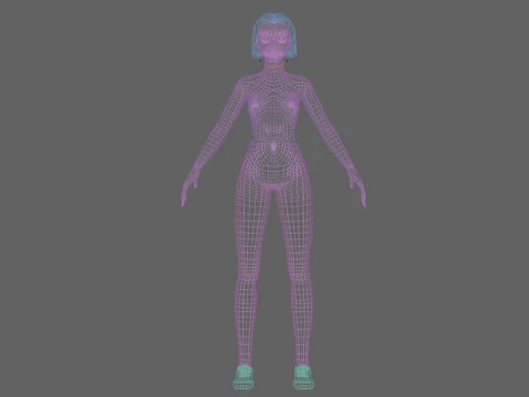Basic cool woman V32883 3D Model