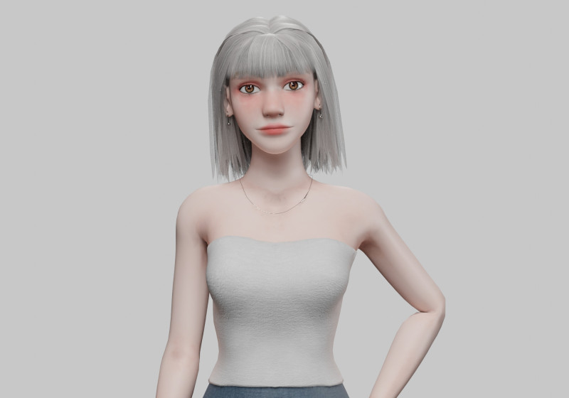 Basic cute Woman V31778 3D Модель .c4d .max .obj .3ds .fbx .stl .blend 