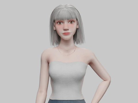 Temel sevimli Kadın V31778 3D Model