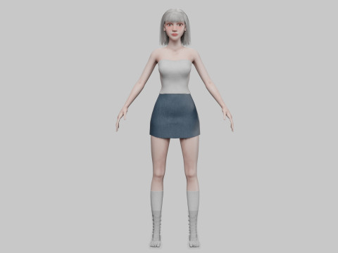 Basic cute Woman V31778 3D Модель