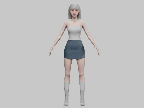 Basic cute Woman V31778 3D Model