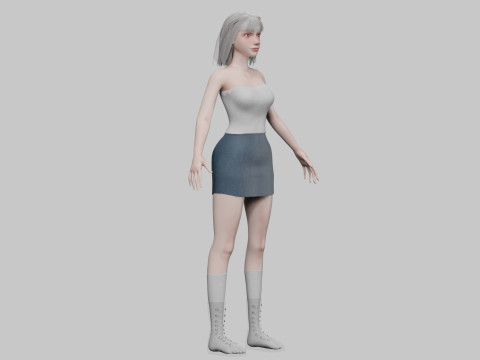 Basic cute Woman V31778 3D Модель