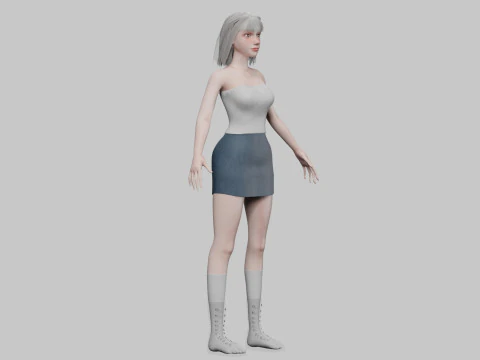 Basic cute Woman V31778 3D Model