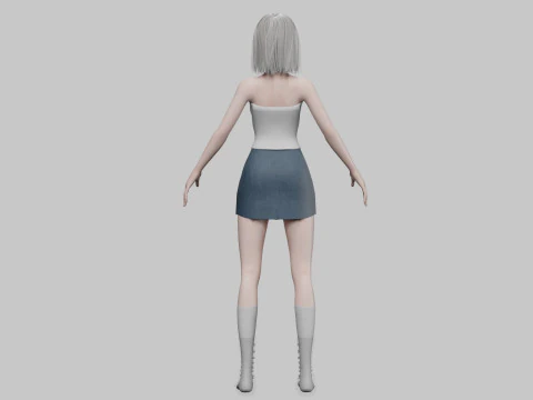 Basic cute Woman V31778 3D Model