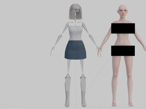 Basic cute Woman V31778 3D Model