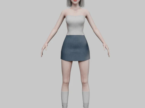 Basic cute Woman V31778 3D Model