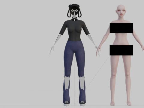 Linda Mulher B&aacute;sica V29738 Modelo 3D