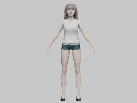 Beautiful cute Woman V32545 3Dモデル