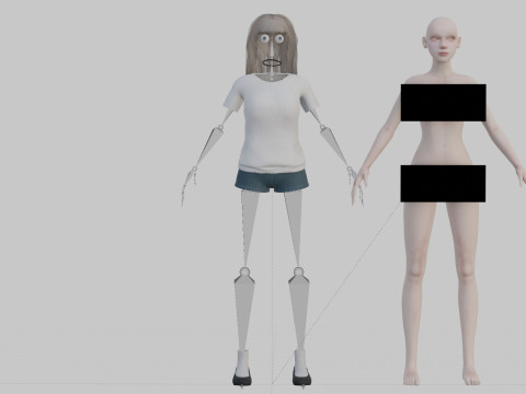 Beautiful cute Woman V32545 3Dモデル