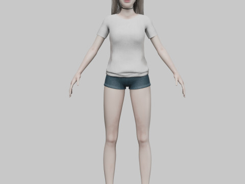 Beautiful cute Woman V32545 3Dモデル