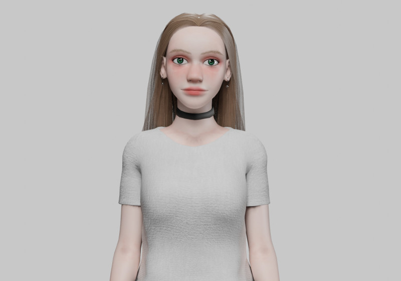 Cartoon cute Woman V31427 3D Model .c4d .max .obj .3ds .fbx .stl .blend 