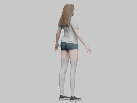 Cartoon cute Woman V31427 3D Model