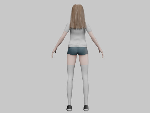 Cartoon cute Woman V31427 3D Model