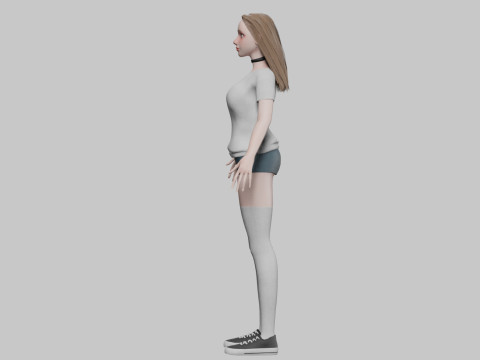Cartoon cute Woman V31427 3D Model