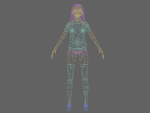 Cartoon cute Woman V31427 3D Model