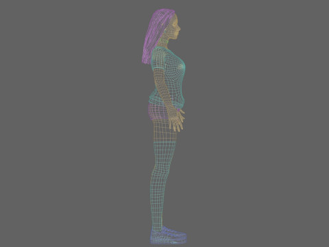 Cartoon cute Woman V31427 3D Model