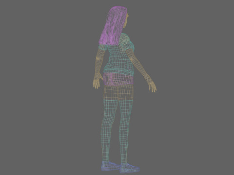 Cartoon cute Woman V31427 3D Model