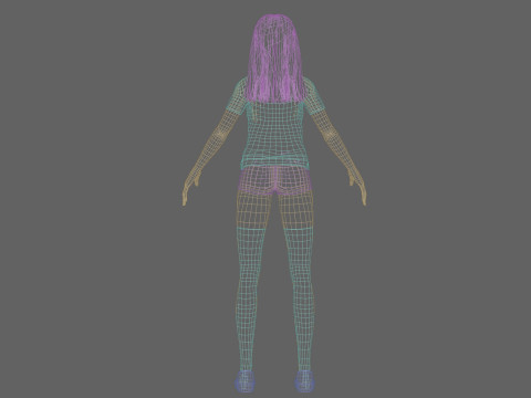 Cartoon cute Woman V31427 3D Model
