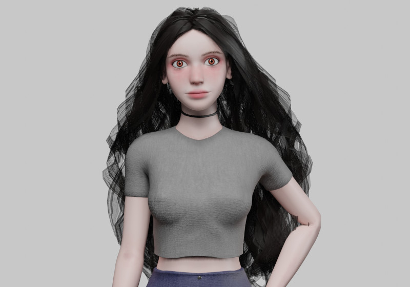 Cartoon Pretty Woman V38406 3D Model .c4d .max .obj .3ds .fbx .stl .blend 