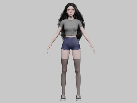 Cartoon Pretty Woman V38406 3D Model