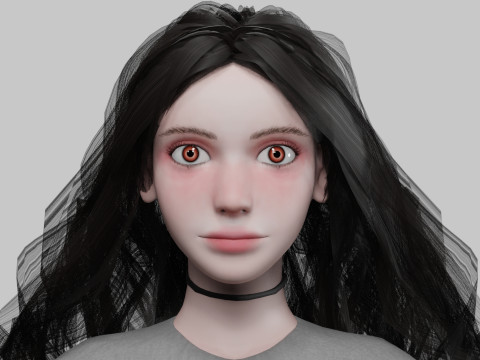 Cartoon Pretty Woman V38406 3D Model