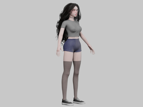 Cartoon Pretty Woman V38406 3D Model