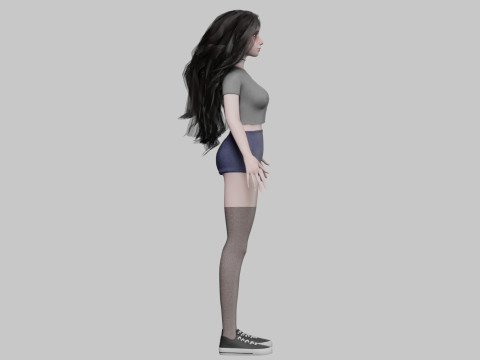 Cartoon Pretty Woman V38406 3D Model