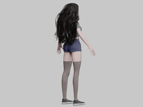 Cartoon Pretty Woman V38406 3D Model