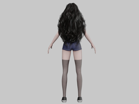Cartoon Pretty Woman V38406 3D Model