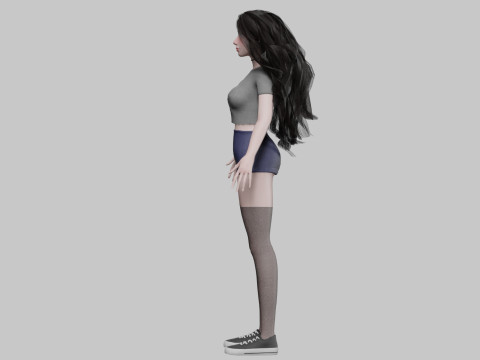 Cartoon Pretty Woman V38406 3D Model