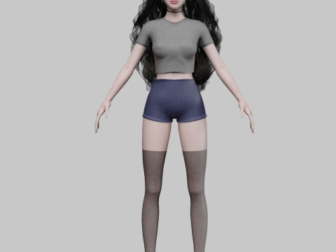 Cartoon Pretty Woman V38406 3D Model
