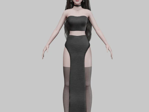 Cool Basic Woman V45779 3D Model