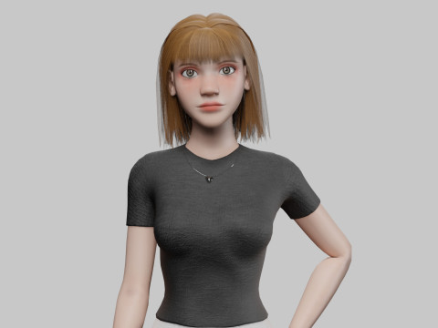 Cute Basic Woman V29391 3D Model